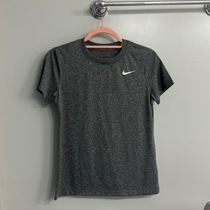 nike dark heather gray dri-fit training tee